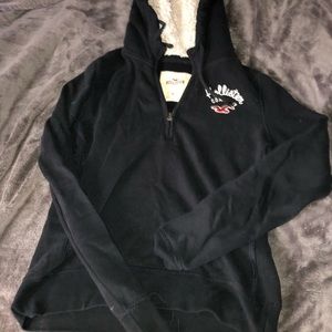 Navy blue hollister pull over hoodie